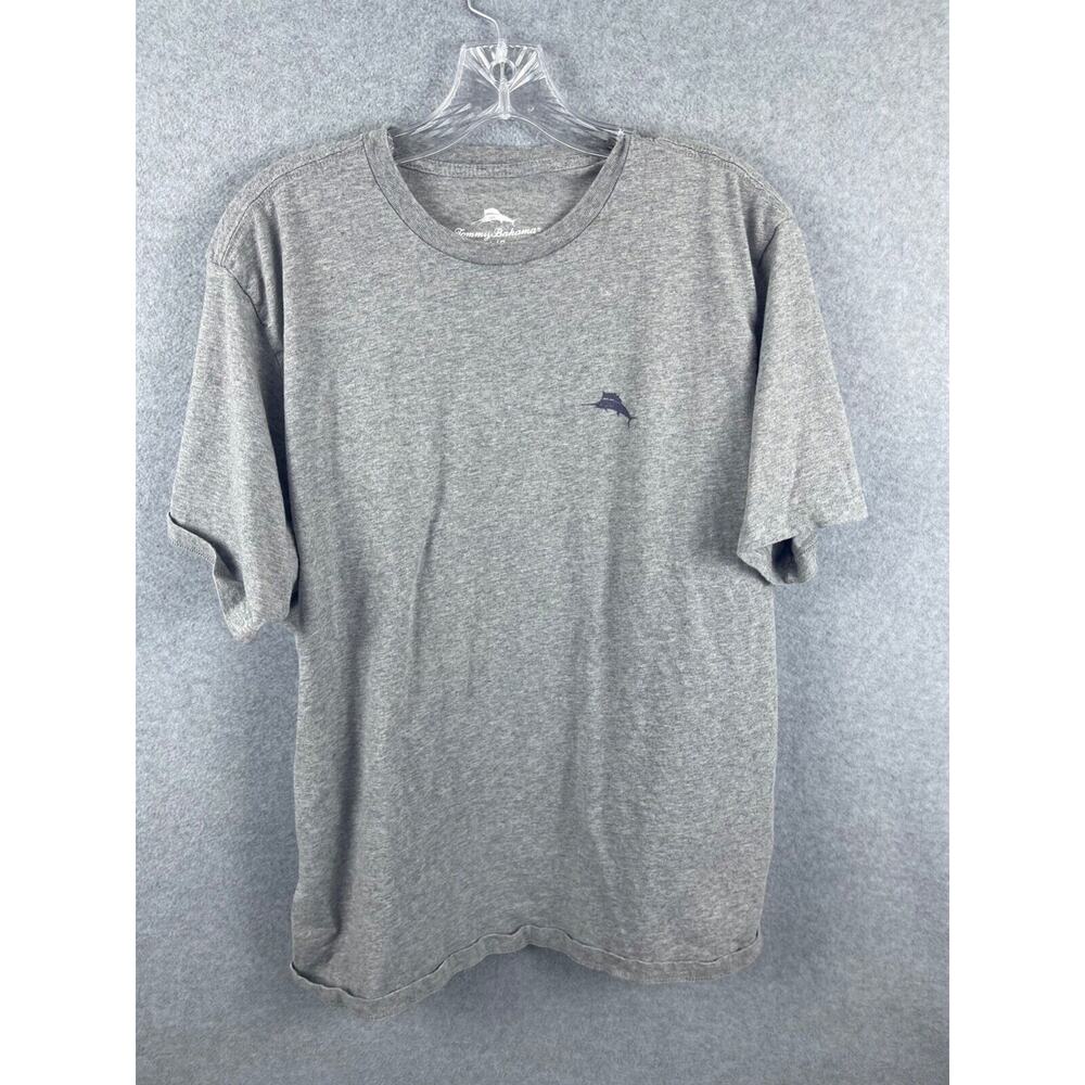 Tommy Bahama Relax Shirt Men's L Gray Short Sleeve Bill‎ Collector Beach Fishing